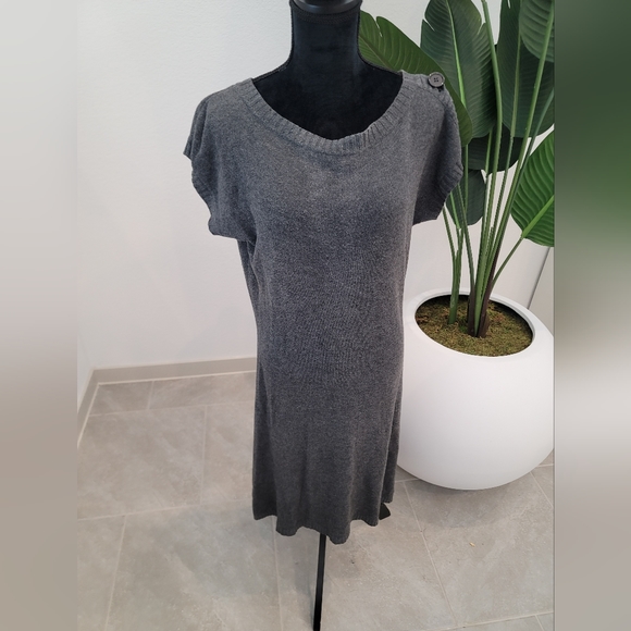 Grey Sweater Short Sleeve Dress - Picture 8 of 11